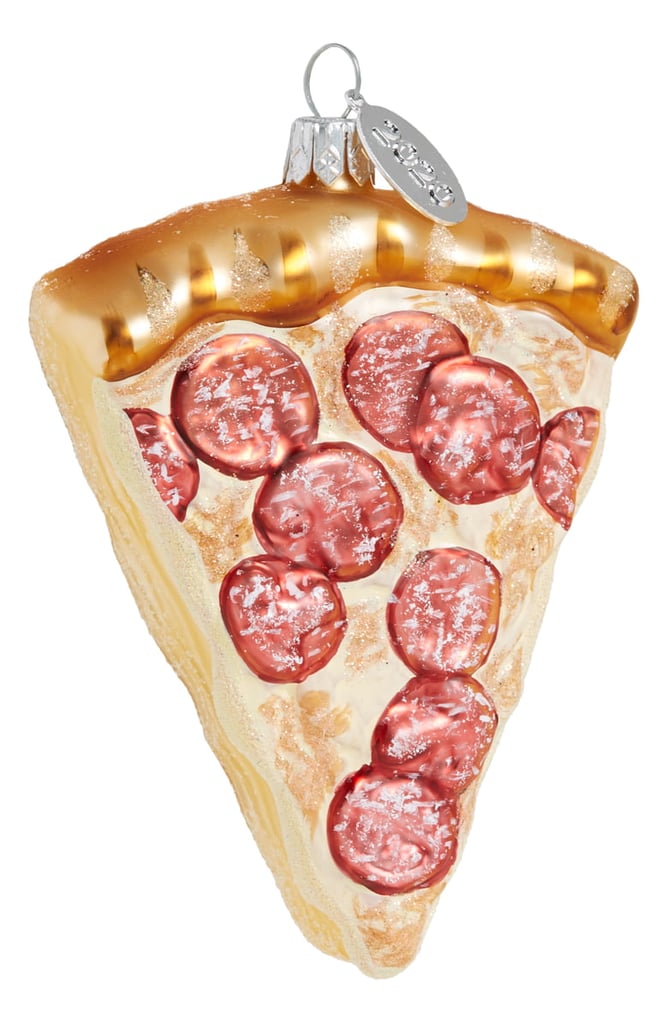 Pepperoni Pizza Glass Ornament