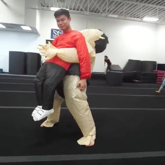 Watch a Man Do Flips in an Inflatable Sumo Wrestler Costume