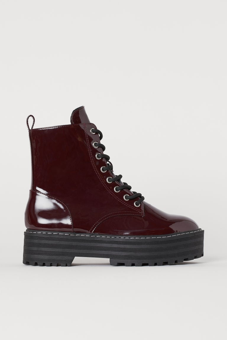 Burgundy Platform Boots