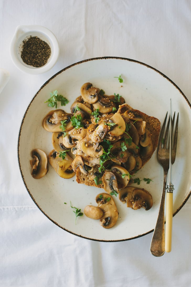Mustardy Mushrooms on Toast Fall Mushroom Recipes POPSUGAR Food