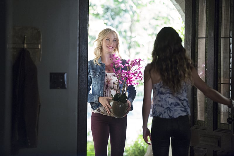 Candice Accola as Caroline and Scarlett Byrne as Nora, one of Lily's "family" members.