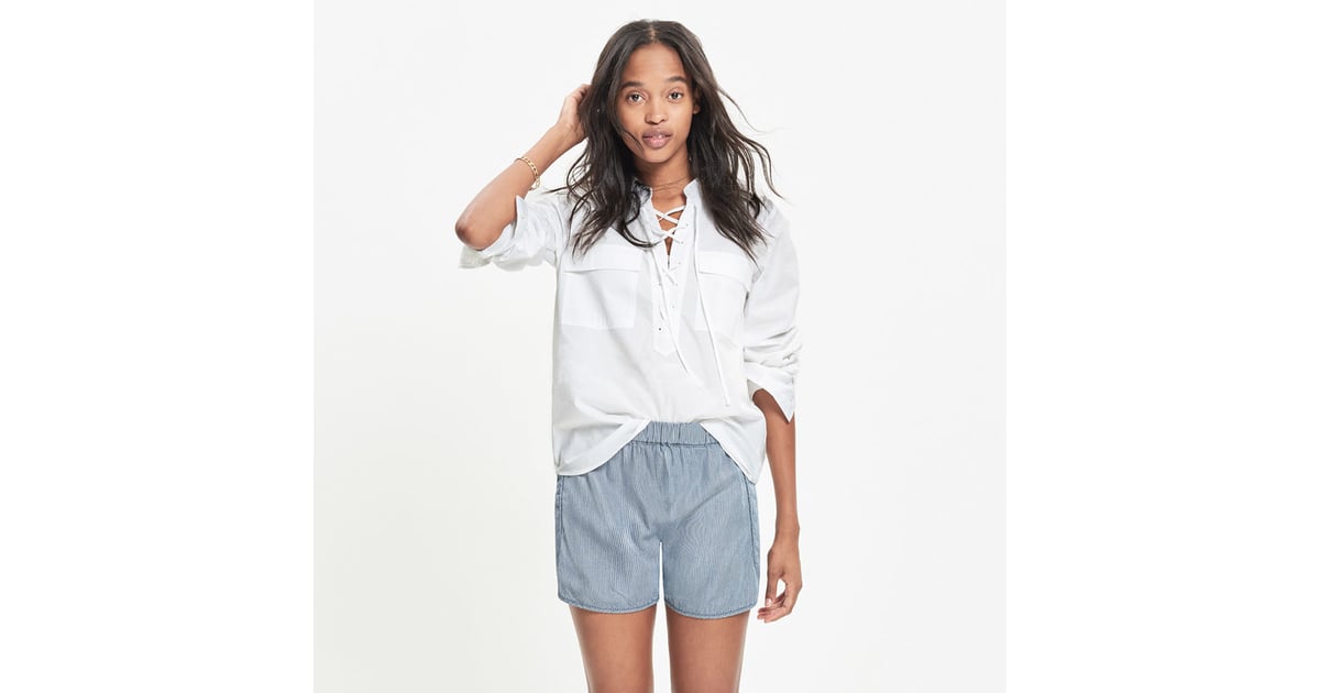 Madewell Terrace Lace-Up Shirt ($75) | Stylish Loungewear to Wear at ...