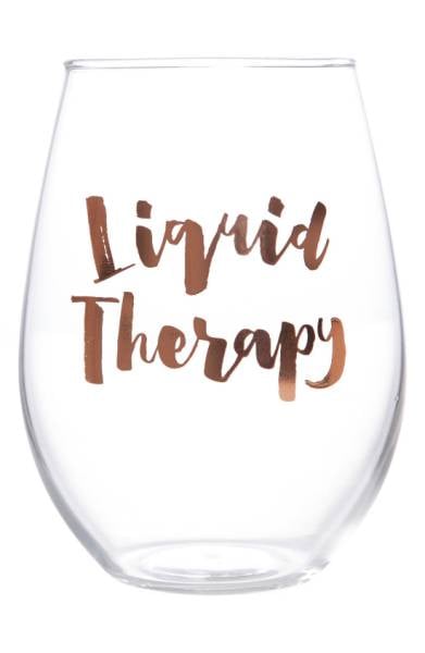 Slant Collections "Liquid Therapy" Stemless Wine Glass
