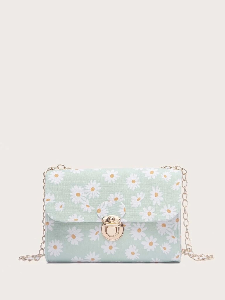 Shein Daisy Print Chain Crossbody Bag