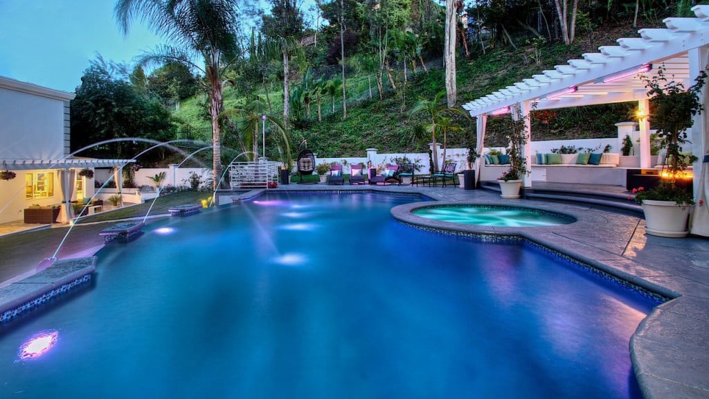 Imagine the victory party Pacquiao can throw in this resort-like backyard, which comes complete with a massive pool, spa, and patios.