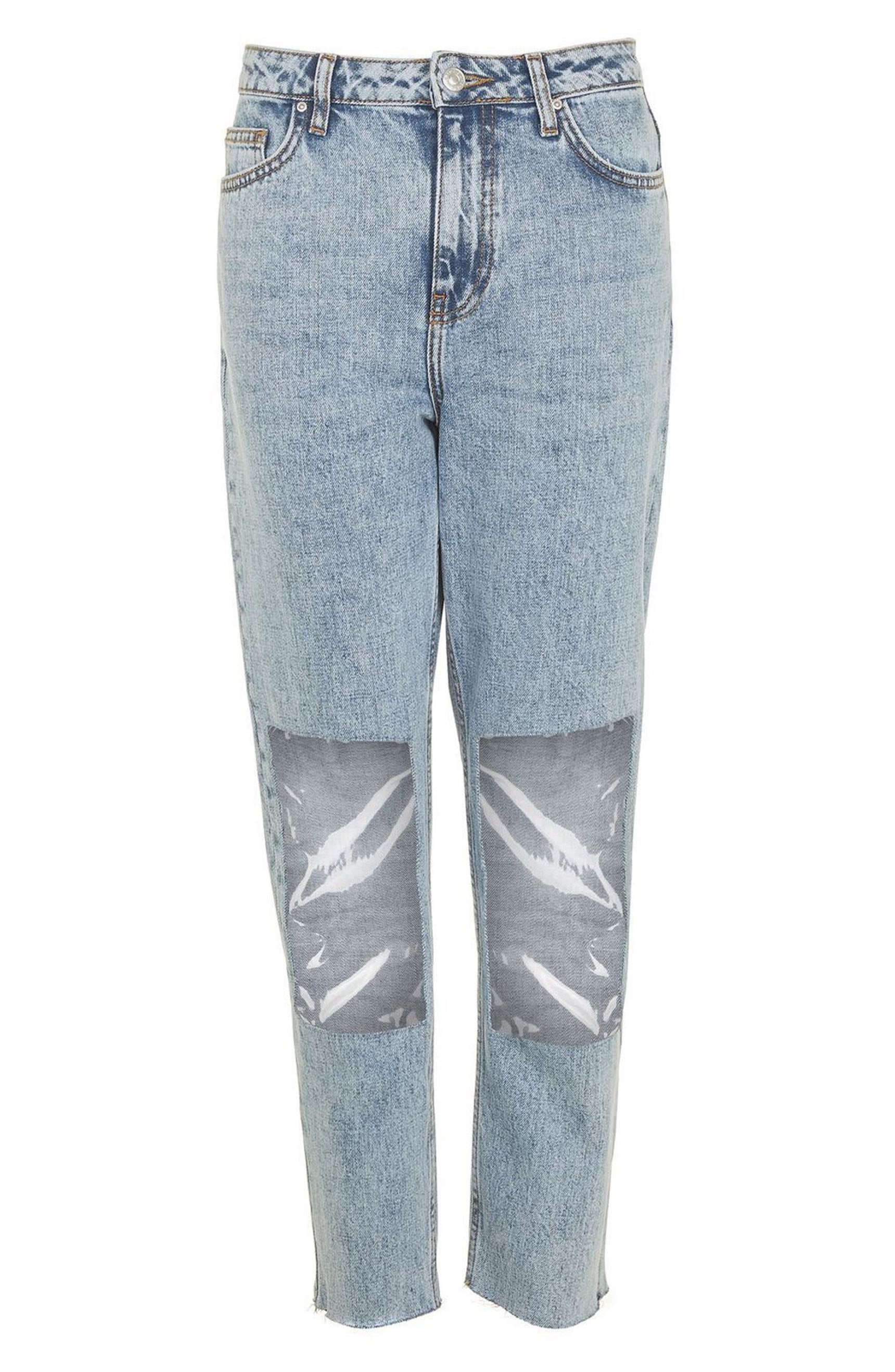 clear knee mom jeans for sale