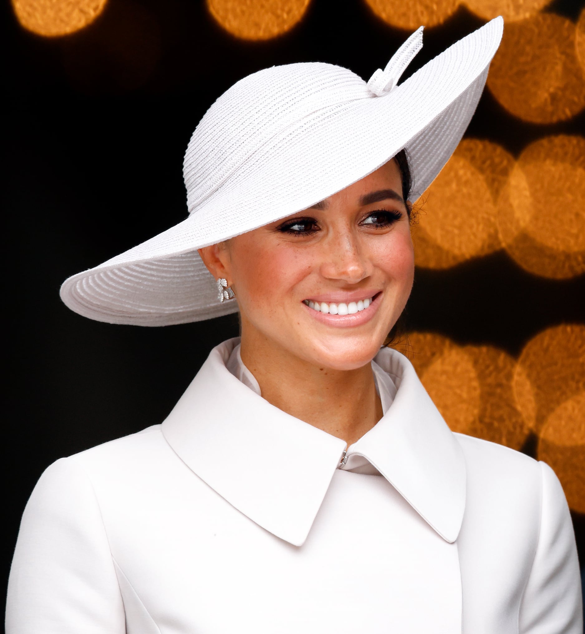 LONDON, UNITED KINGDOM - JUNE 03: (EMBARGOED FOR PUBLICATION IN UK NEWSPAPERS UNTIL 24 HOURS AFTER CREATE DATE AND TIME) Meghan, Duchess of Sussex attends a National Service of Thanksgiving to celebrate the Platinum Jubilee of Queen Elizabeth II at St Paul's Cathedral on June 3, 2022 in London, England. The Platinum Jubilee of Elizabeth II is being celebrated from June 2 to June 5, 2022, in the UK and Commonwealth to mark the 70th anniversary of the accession of Queen Elizabeth II on 6 February 1952. (Photo by Max Mumby/Indigo/Getty Images)