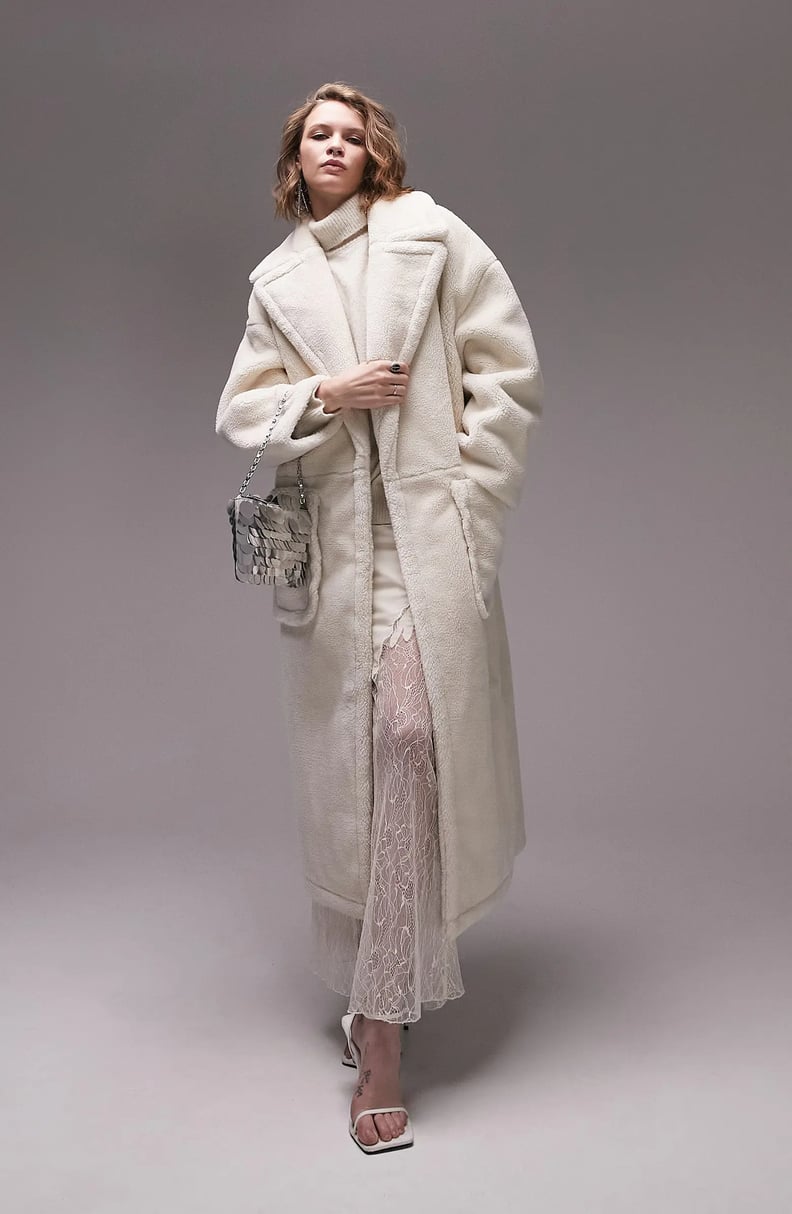 A Cream Coat: Topshop Faux Fur Coat