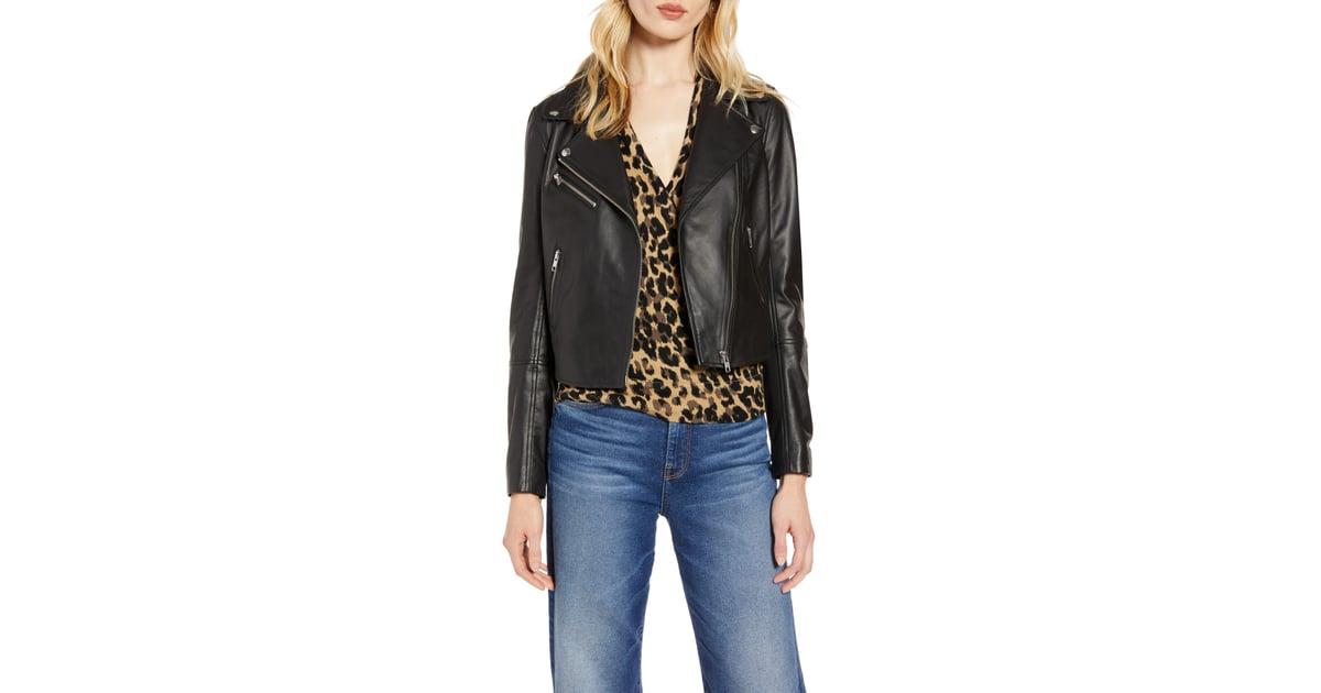 Halogen online leather jacket