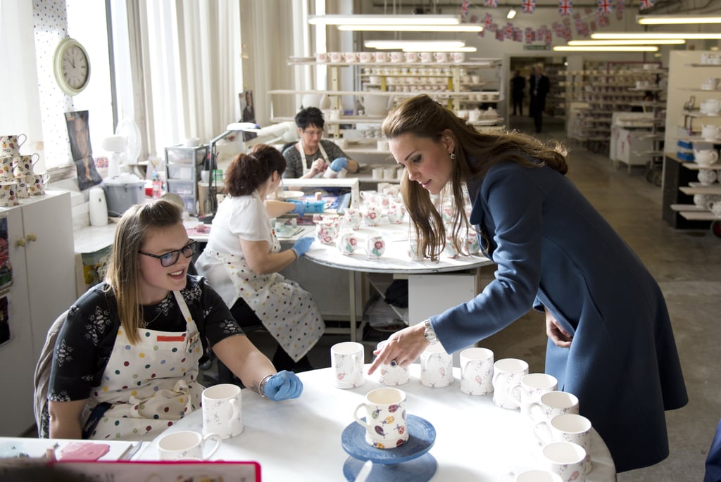 Kate Middleton Visits a Pottery Factory
