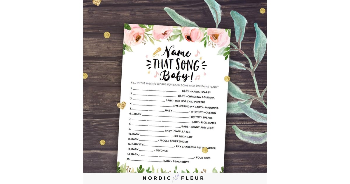Name That Song Baby Shower Game 50 Easy To Print Baby Shower