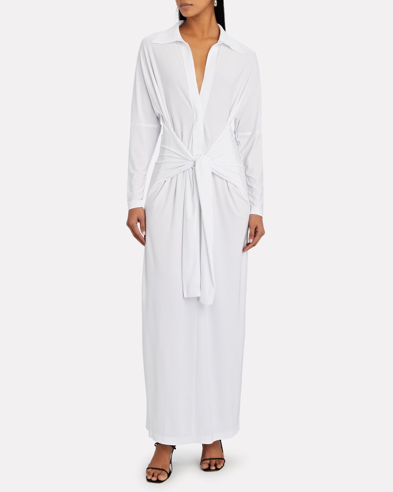 Norma Kamali Jersey Maxi Wrap Shirt Dress