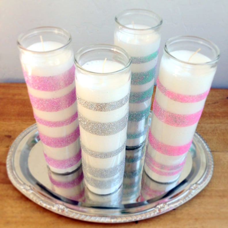 Dollar-Store Glitter Candles