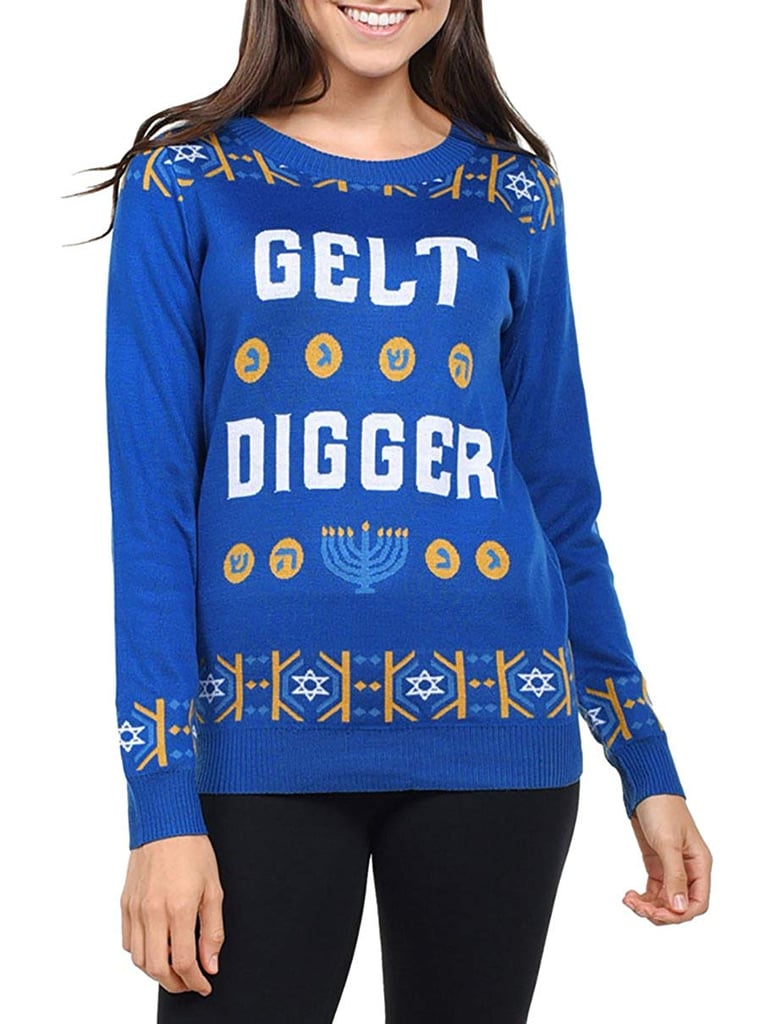 Tipsy Elves Women's Gelt Digger Hanukkah Sweater