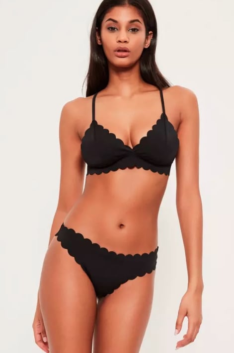 Missguided Black Scallop Triangle Bikini Top