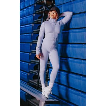 A Statement Set: PrettyLittleThing Ruched High Waist Sport Leggings and Zip  Up Sport Jacket, The New PrettyLittleThing x Suni Lee Collection Is an  Activewear Dream