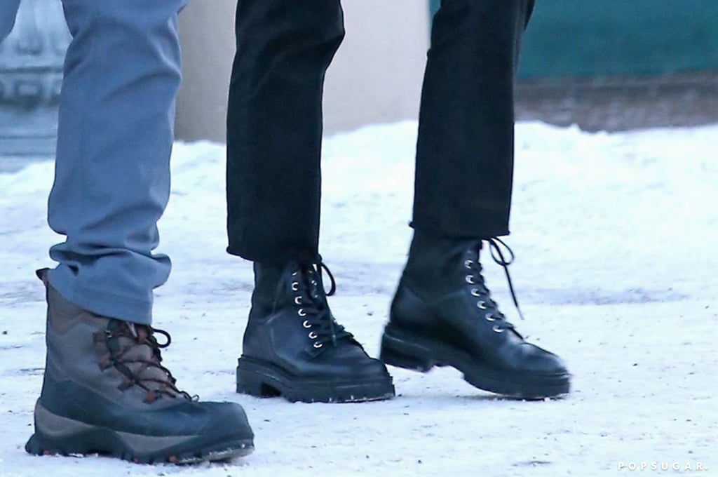 Jennifer Aniston Black Combat Boots