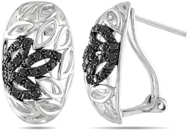 Ice 1/4 CT Black Diamond Sterling Silver and Black Rhodium Earrings ($162)