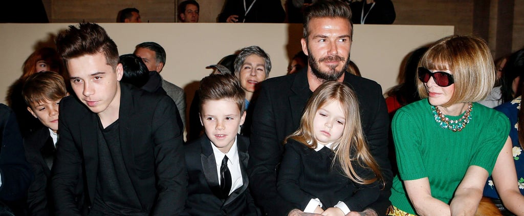 David Beckham and Kids at New York Fashion Week 2015