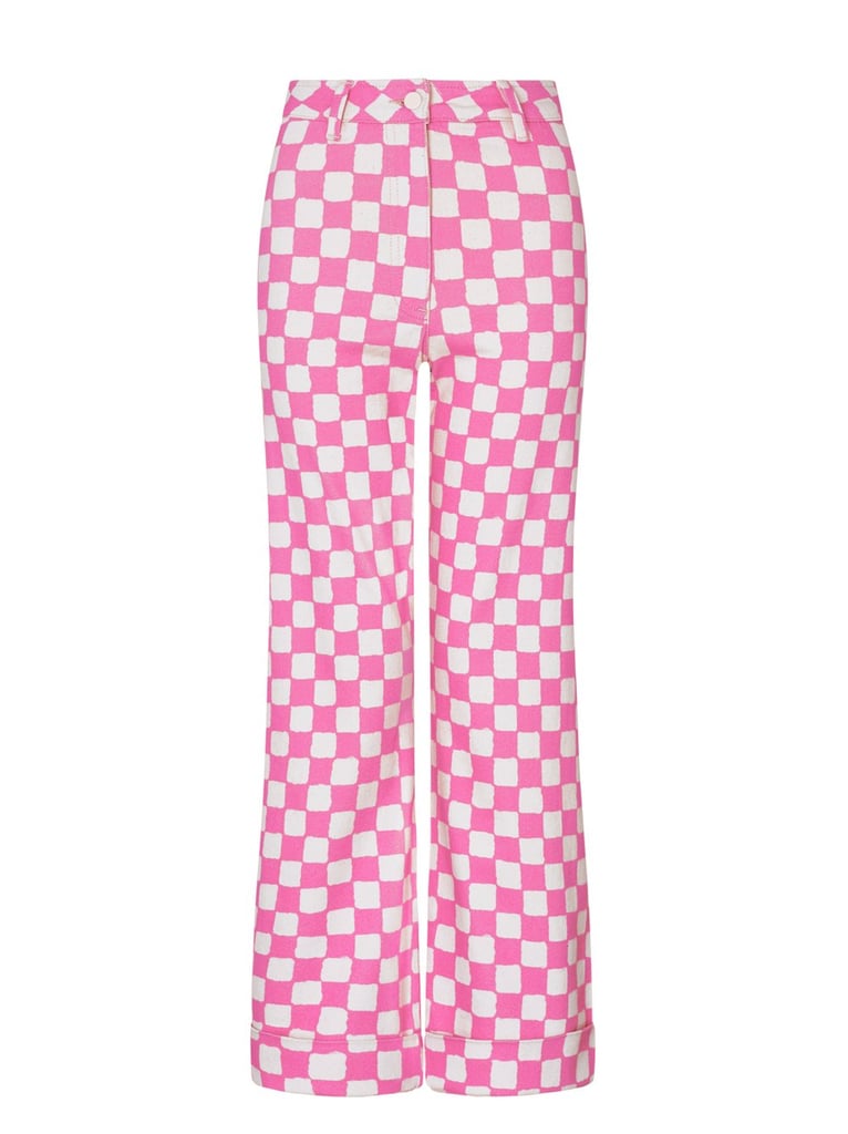 Kitri Olive Pink Checker Trousers