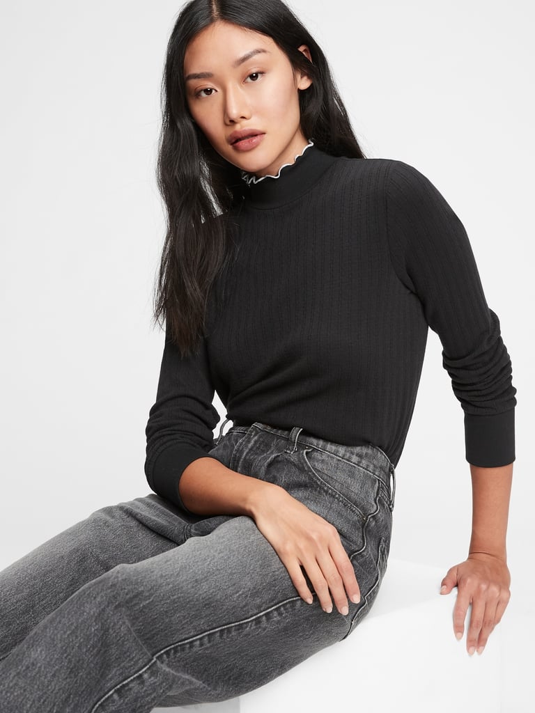 Gap Pointelle Mockneck T-Shirt | Gap Winter Sale 2021 | POPSUGAR ...