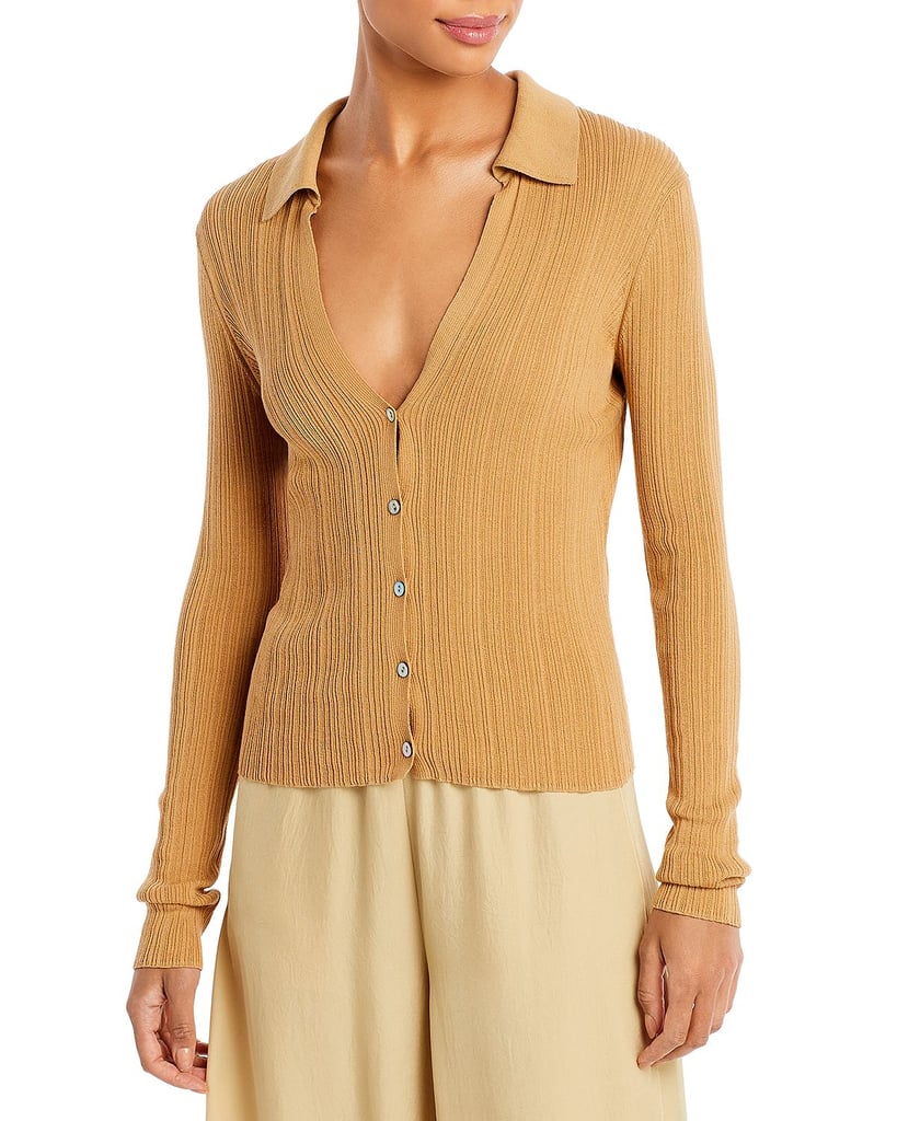 A Luxurious Pick: Vince Ribbed Polo Cardigan