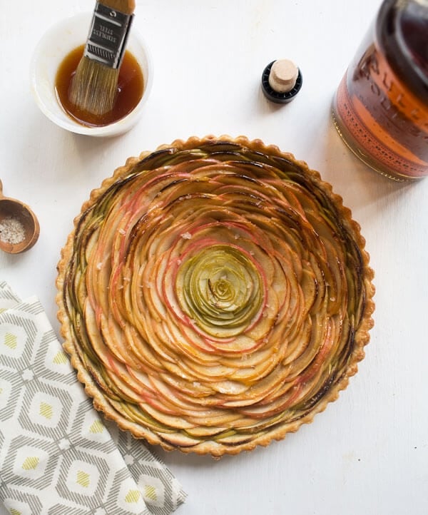 Rose Apple Pie With Bourbon Glaze