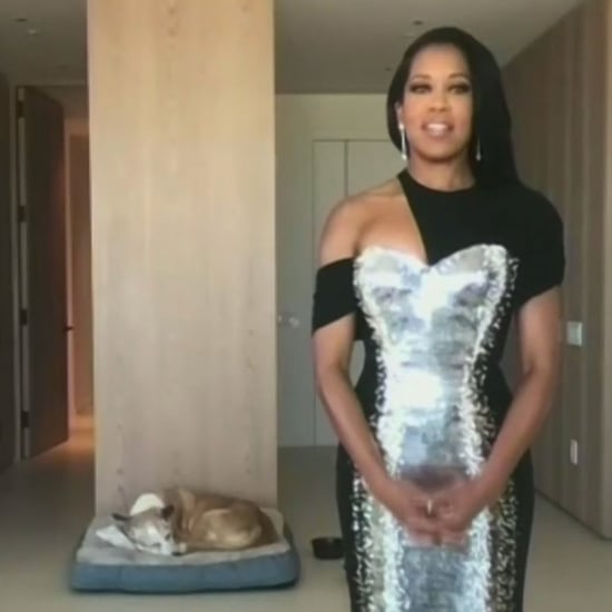 Regina King and Dog Cornbread at the Golden Globes 2021