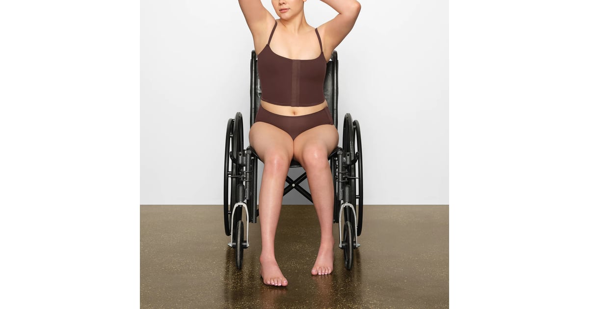 Skims Adaptive Fits Everybody Scoop Bralette and Brief, Christina  Applegate Applauds Kim Kardashian's Skims For Its Adaptive Underwear