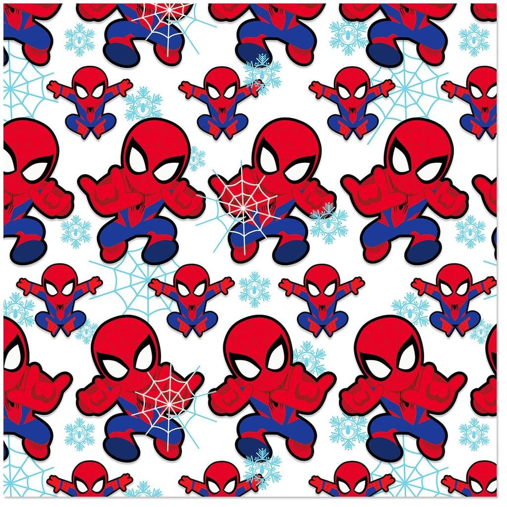 Marvel Spider-Man, Webs, and Snowflakes Christmas Wrapping Paper Roll