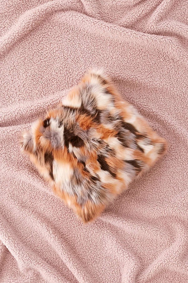Urban Outfitters Mixed Faux Fur Throw Pillow