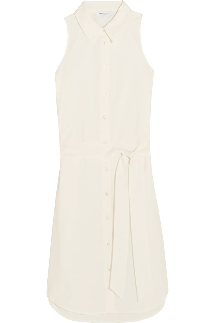 Equipment Claudia belted cotton shirt dress ($200) | Best White Dresses ...