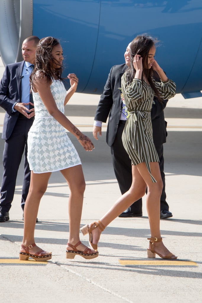 After enjoying a fun girls' trip in Morocco, Malia, Sasha, Michelle, and her mother, Marian, all jetted off to Madrid, Spain, in June 2016, as part of the first lady's Let Girls Learn initiative.