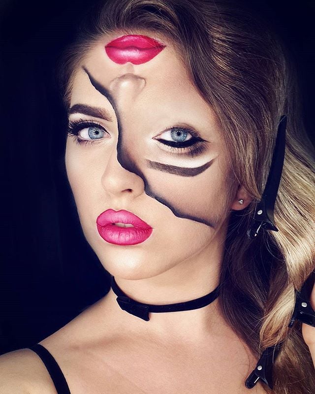 Two Faced Scary Halloween Makeup Ideas POPSUGAR Beauty Photo 5