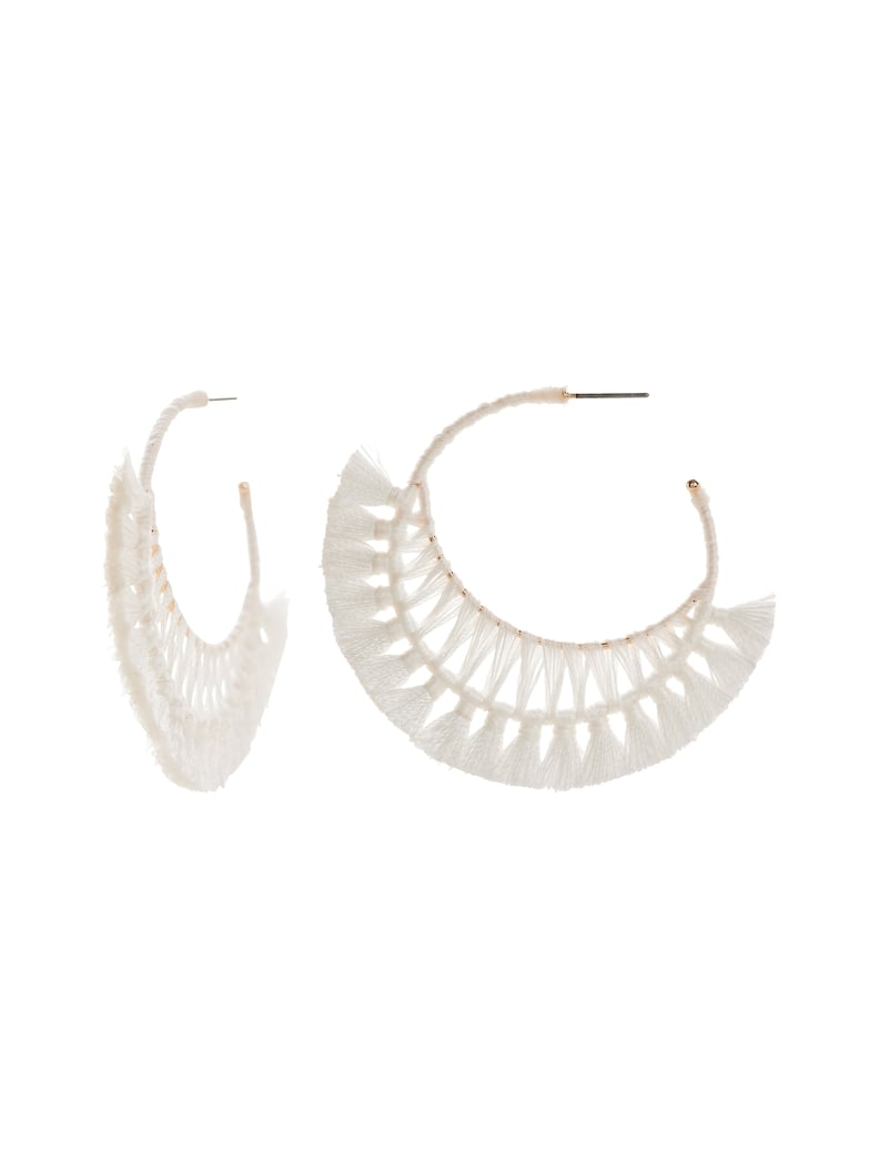 Banana Republic Tassel Fan Hoop Earrings