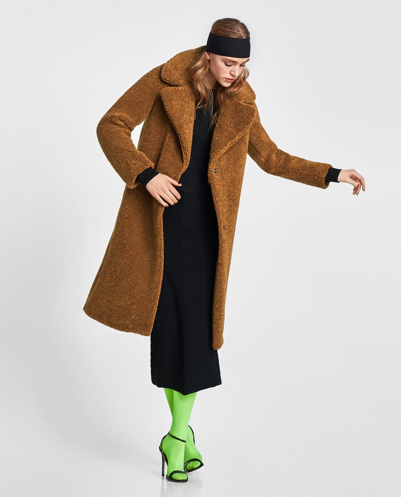 Teddy long coat zara clearance
