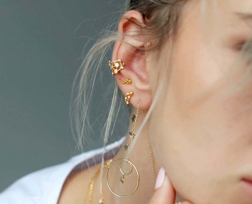 Adornmonde Columbus Gold Piercing Style Earring Set
