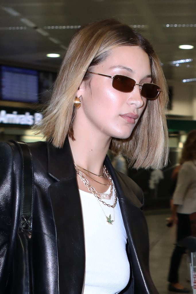 Bella Hadid's Bob Haircut at the Airport in Milan