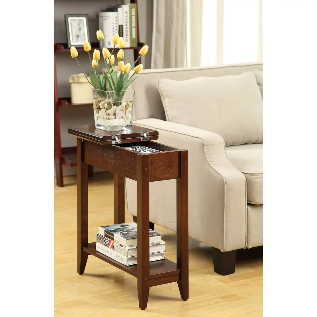 Convenience Concepts American Heritage Flip Top End Table with Shelf