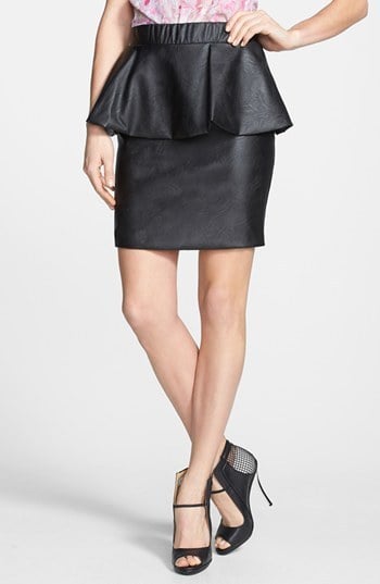 Glamorous Faux Leather Peplum Skirt