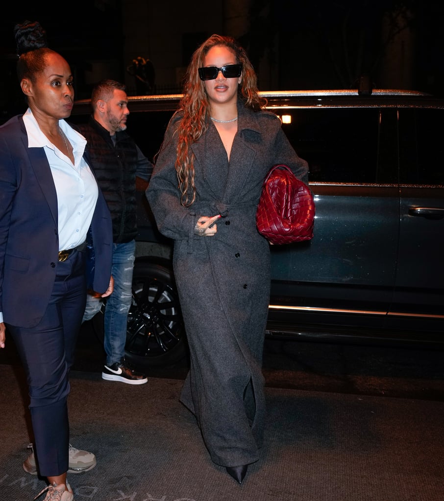 Rihanna Ditches Tiny Purses With a Giant Bottega Clutch