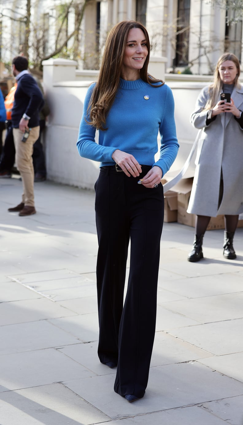 Kate Middleton Wears a Blue Sweater in Support of Ukraine