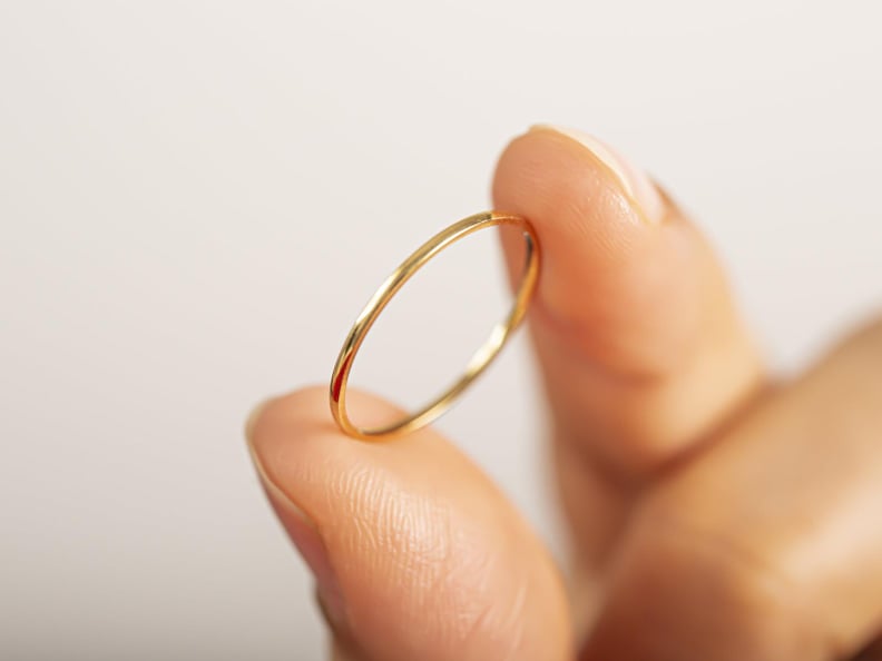 A Minimalist Wedding Band: Solid Gold Thin Wedding Band