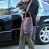 Giving her casual look a chic spin with stilettos and a blazer — Miranda's mastered this impeccable styling trick.