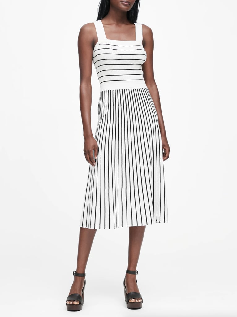 SquareNeck Knit Midi Dress Summer Work Outfits From Banana Republic