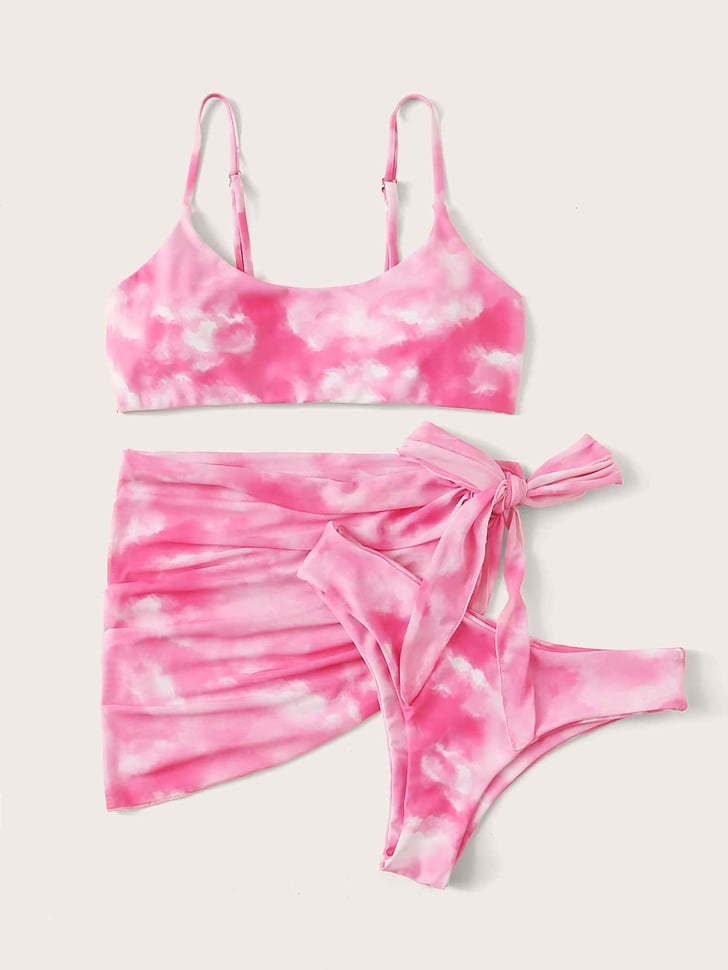 Shein 3 Pc. Tie-Dye Co-ord Bikini Set | Kendall Jenner's Pink Bikini in ...