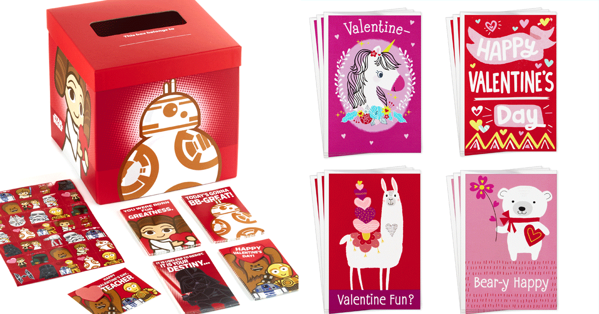 Hallmark Valentines Day Cards for Kids, 8 Cards with Envelopes (Llama, Bear, Hearts)