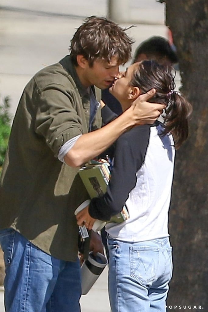 Ashton Kutcher and Mila Kunis Kissing in LA October 2018