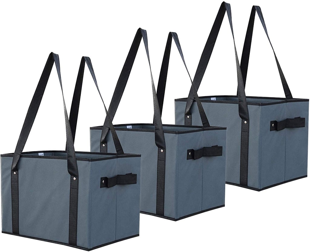 Earthwise Deluxe Collapsible Reusable Shopping Box Grocery Bag Set