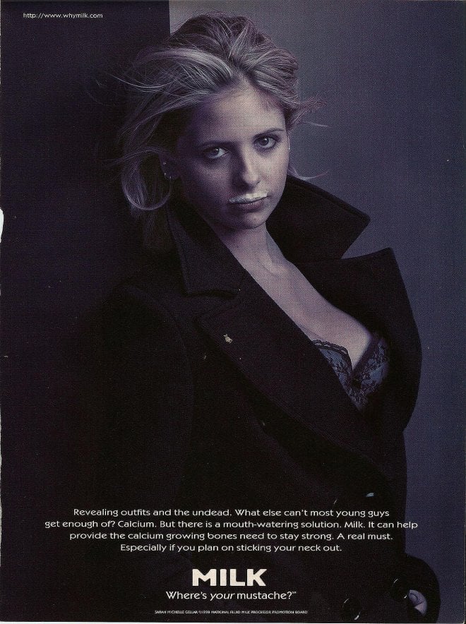 Sarah Michelle Gellar starred in an ad of her own while Buffy the Vampire Slayer was on the air.